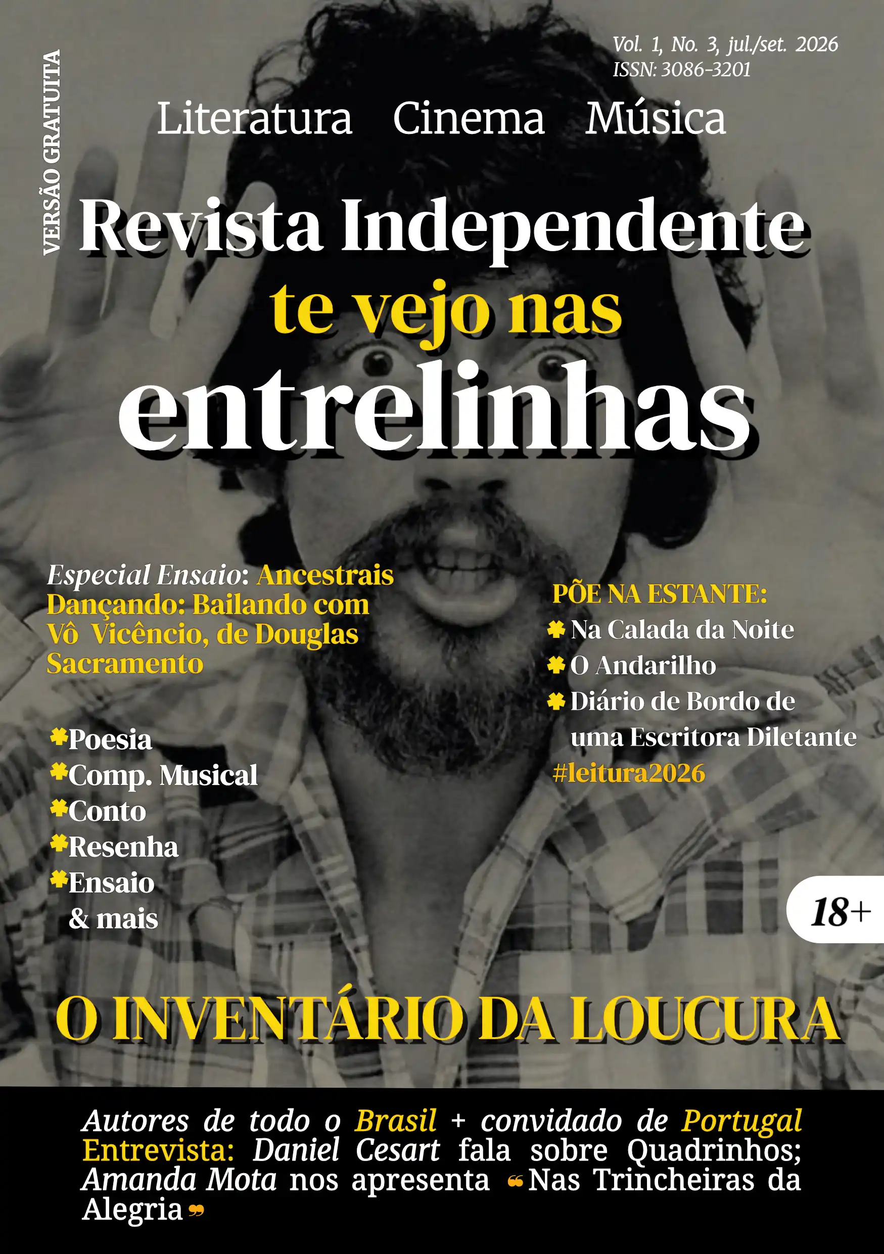 Capa de Revista Independente te vejo nas entrelinhas